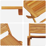 Garden Dining Set Folding 7 pcs Brown Solid Acacia Wood 3375755