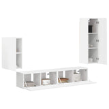 TV Cabinet Set Wall-mounted 4 pcs White Engineered Wood 3409006