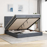 Ottoman Bed with Mattresses Dark Grey 160x200cm Velvet 3313482