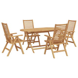 Garden Dining Set 5 pcs Brown Solid Teak Wood 3356878