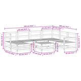 8 Piece Garden Sofa Set White Solid Wood Pine 3250573