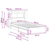 Bed Frame with Storage Grey Sonoma 100 x 200 cm Engineered Wood 3433632