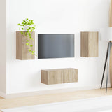 TV Cabinet Set Wall-mounted 2 pcs Sonoma Oak Engineered Wood 3408963