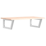 Basin Shelf Wall Mounted Steel and Solid Wood Oak 3302598