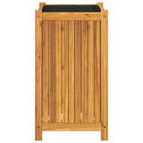 Garden Planter with Liner 42x42x75 cm Solid Wood Acacia 366436