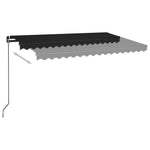 ZNTS Manual Retractable Awning with LED 400x350 cm Anthracite 3069184