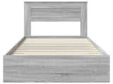 Bed Frame with Drawer Grey Sonoma 100 x 200 cm Engineered Wood 3410024