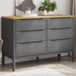 Chest of Drawers FLORO Grey Solid Wood Pine 374013