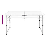 Foldable Camping Table Height Adjustable Aluminium 120 x 60 cm 41325
