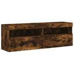 8 Piece TV Wall Cabinet Set with LED Lights Smoked Oak 3216768