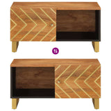 Coffee Table Brown and Black 80x50x40 cm Solid Wood Mango 356787