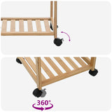 Kitchen Trolley with Wheels Natural 37 x 36 x 80 cm Bamboo 42028294