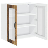 Wall Glass Cabinet LUCCA Old Wood 80 x 31 x 80 cm 885073
