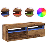 TV Cabinets with LED Lights 2 pcs Old Wood Engineered Wood 856310