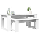 Coffee Table Set 2 pcs White Engineered Wood 8000132