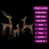 Reindeer Family 3 pcs Warm white 67 x 26 x 127 cm PET 42019051