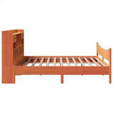 ZNTS Bed Frame without Mattress Wax Brown 180x200 cm Super King Solid Wood Pine 3323370