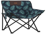 Camping Chairs with Pocket Foldable 2 pcs Leave Print 366555