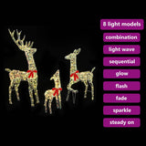 Reindeer Family 3 pcs Warm white 67 x 26 x 127 cm PET 42019050