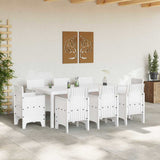 Garden Dining Set 9 pcs White Polypropylene 3378583
