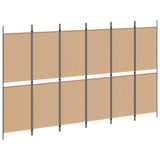 6-Panel Room Divider Beige 300 x 180 cm Fabric 42039218