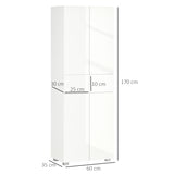 4-Door Kitchen Cupboard, Tall Freestanding 5-Tier Storage Cabinet with 3 Adjustable Shelves, 2 T3398P423543
