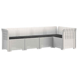 5-Seater Garden Sofa with Cushions Rattan Look PP White 3444043