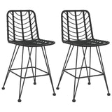 Bar Stools 2 pcs Black 45x56x103,5 cm PE Rattan and Steel 319431