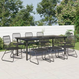 9 Piece Garden Dining Set Black PVC Rattan 3099214