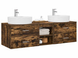Bathroom Cabinet Set 3 pcs Smoked Oak 49.5 x 44.5 x 65 cm 3405879