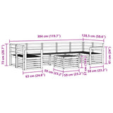 Outdoor Sofa Set 8 pcs White Solid Acacia Wood 3391539