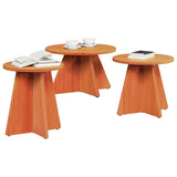 Coffee Table 3 pcs Wax Brown 873540