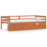 ZNTS Bed Frame with Drawers&Cabinet Honey Brown Pinewood 90x200 cm 322058