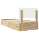 Bed Frame with Headboard Sonoma Oak 90 x 200 cm Engineered Wood 3412420
