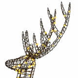 3D Reindeer with 250 LEDs Warm white 180 cm Rattan 42019060