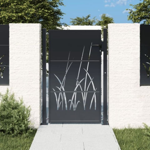 Garden Gate Anthracite 105x155 cm Steel Grass Design 153169