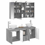 Bathroom Cabinet Set 4 pcs Grey Sonoma 100 x 14.5 x 70 cm 3406340