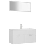 Bathroom Furniture Set White Engineered Wood 3071333