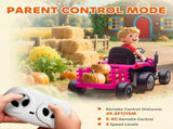 12V Ride on Tractor and Trailer with Remote Control, Music, Shifter, Start-Up Sound, for Kids Ages T3398P378932