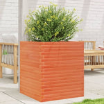 ZNTS Garden Planter Wax Brown 60x60x68.5 cm Solid Wood Pine 3282471