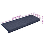 ZNTS Stair Mats 30 pcs 65x21x4 cm Grey and Blue 3365775