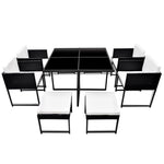 9 Piece Outdoor Dining Set with Cushions Poly Rattan Black 42762