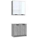 ZNTS 2 Piece Bathroom Cabinet Set Grey Sonoma Engineered Wood 3115866