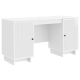 Desk High Gloss White Engineered Wood 142.5 x 50 x 75 cm 3414571