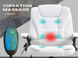 Massage Recliner Chair Heated Office Chair with Six Massage Points Linen-Feel Fabric 360&deg Swivel T3398P344504