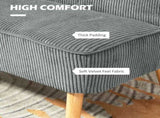Modern Corduroy Double Seat Sofa w/ Wood Frame Foam Padding High Back Soft Comfortable Compact Couch T3398P423086