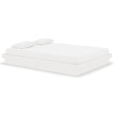 Bed Frame without Mattress White Solid Wood 140x190 cm 819953