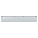 Garden Raised Bed 320x80x44 cm Galvanised Steel Silver 45517