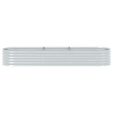 Garden Raised Bed 320x80x44 cm Galvanised Steel Silver 45517