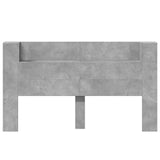 Headboard Cabinet with LED Concrete 180 x 16.5 x 103.5 cm 8006571